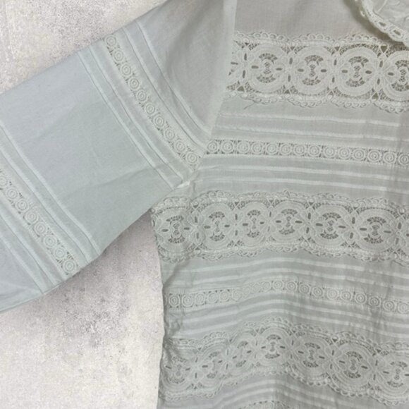 Sezane Tinai Blouse Ecru White Size 36 French US 4 Top Lace Crochet Minimalist - Picture 11 of 16